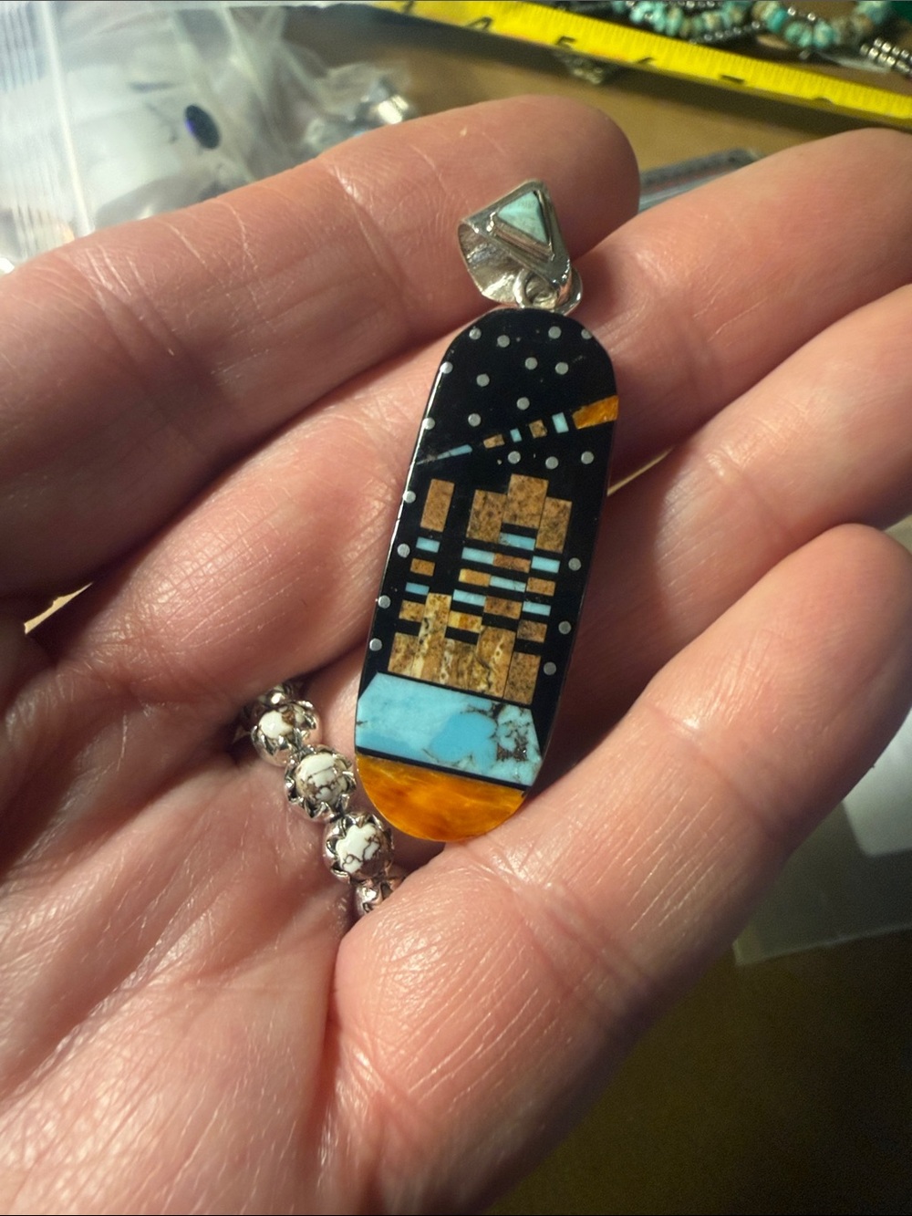 Vintage - Night Sky  Inlayed Pendant
Signed by the Artist